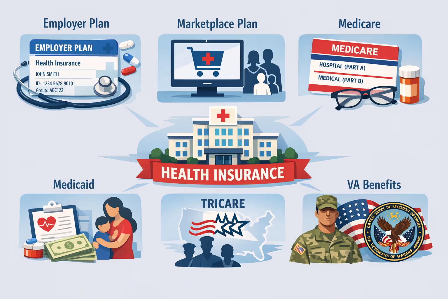 Different types of qualifying health insurance coverage in the United States
