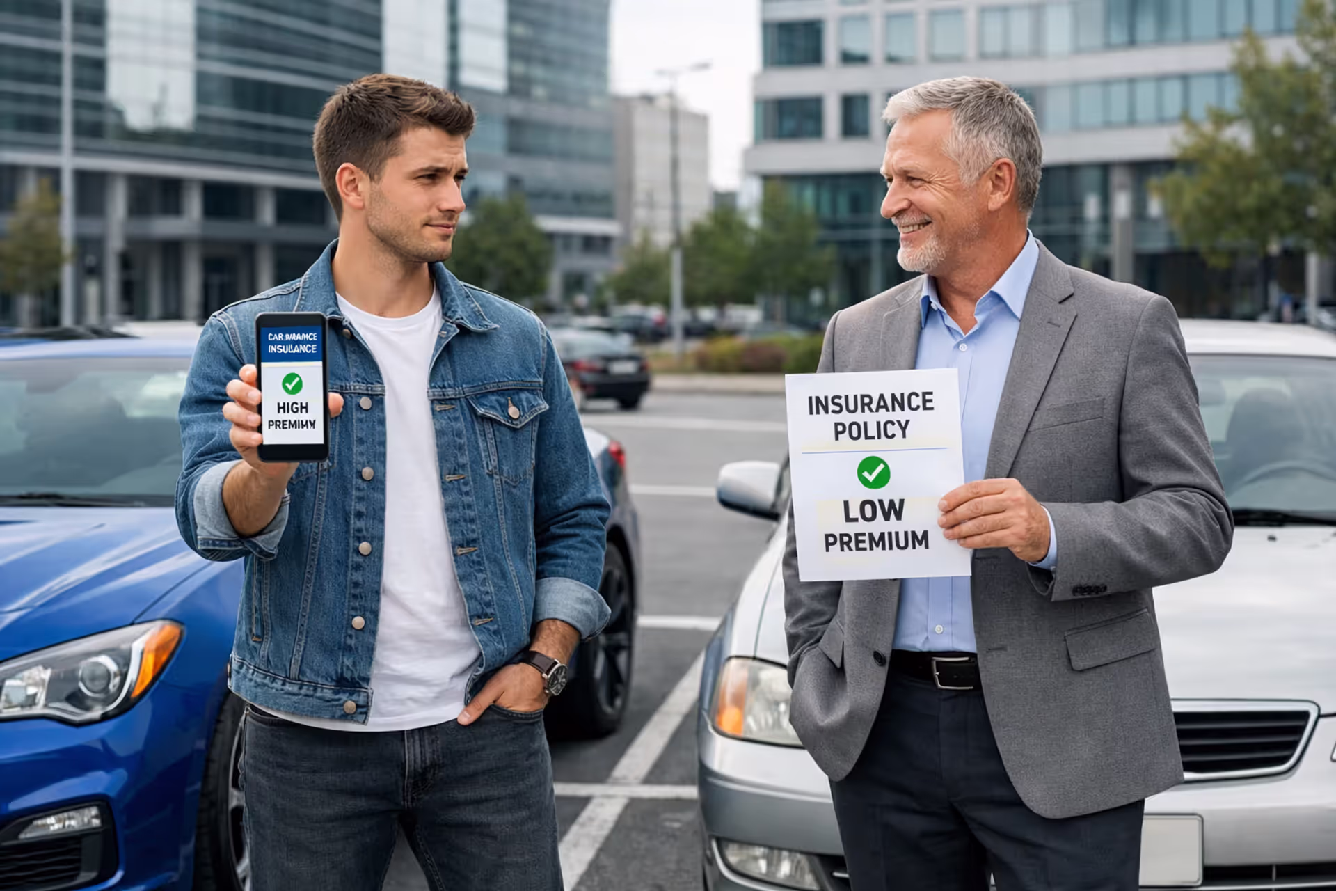 Car insurance cost comparison between younger and older drivers