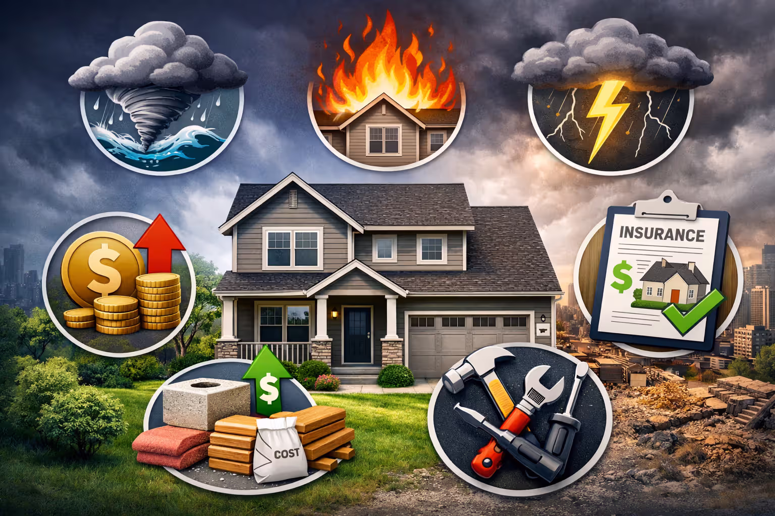 Home insurance cost factors including disasters, repairs, and policy pricing