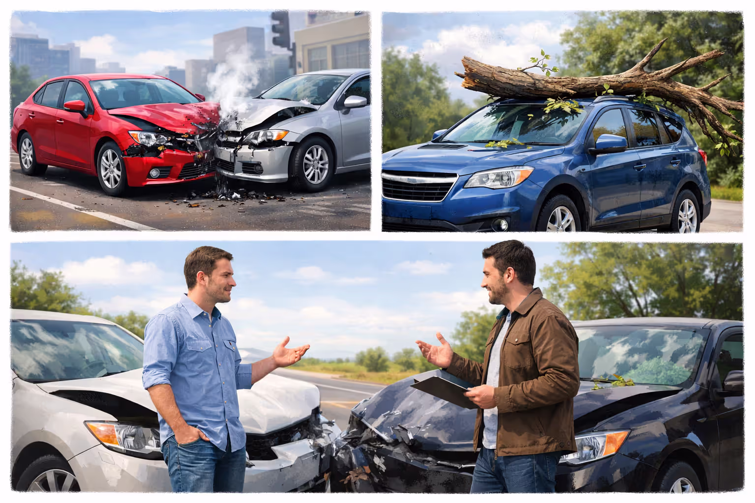 Person comparing car insurance policies at home before purchase