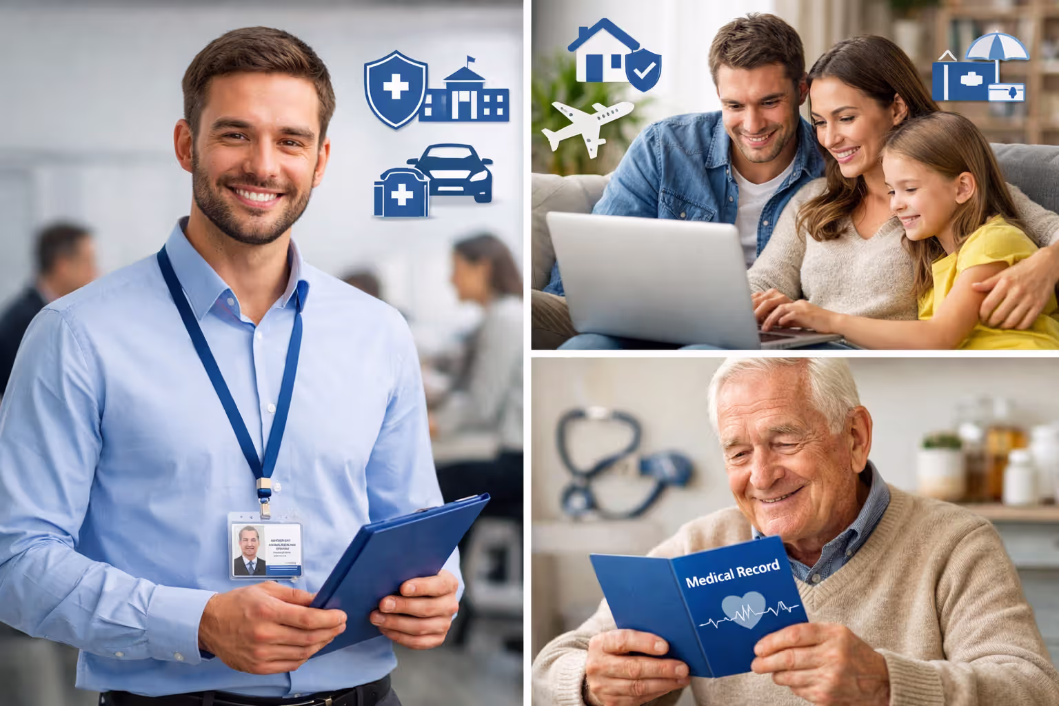 Comparison of employer, family marketplace, and Medicare health insurance situations